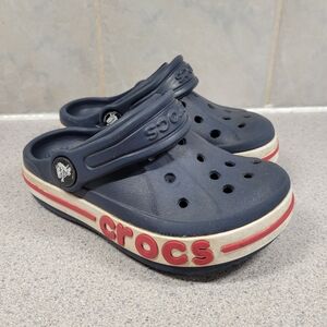 Crocs Bayaband Kids Size 7 Navy Blue Red White